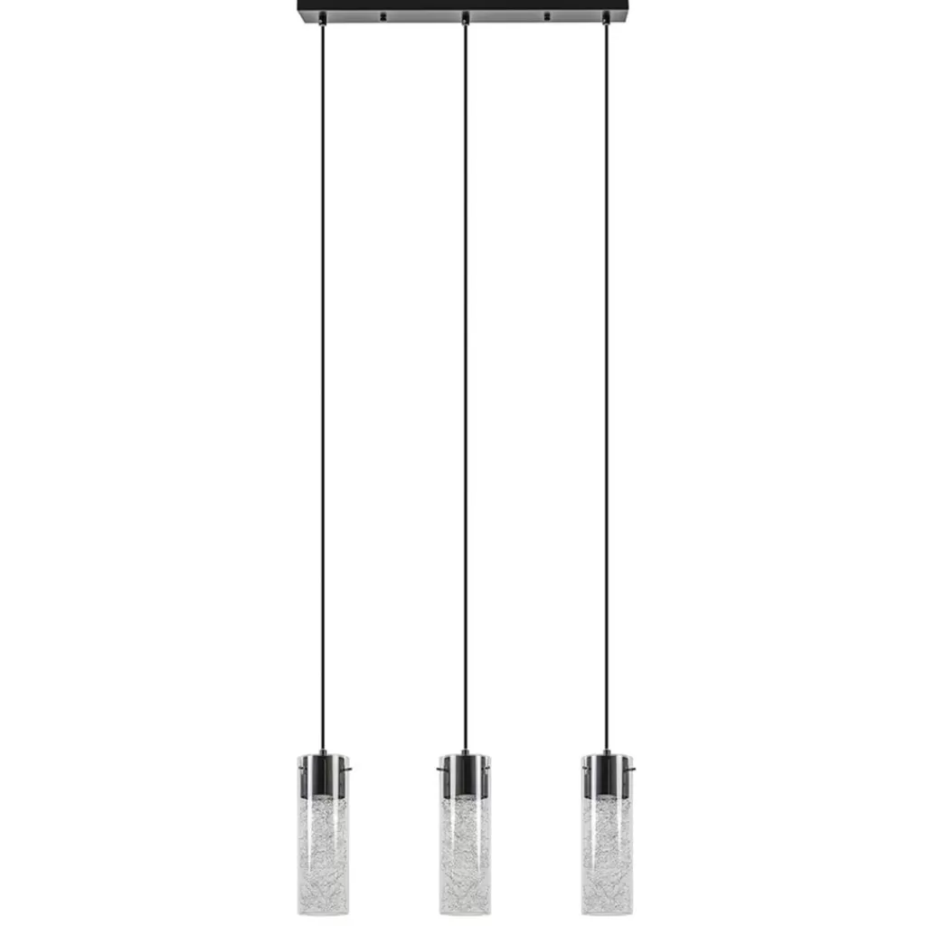 Speelse hanglamp zwart met helder glas 3-lichts>Straluma Online