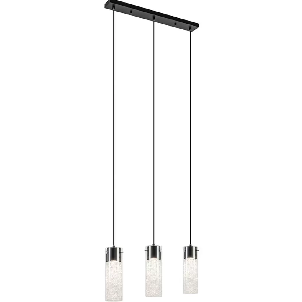 Speelse hanglamp zwart met helder glas 3-lichts>Straluma Online