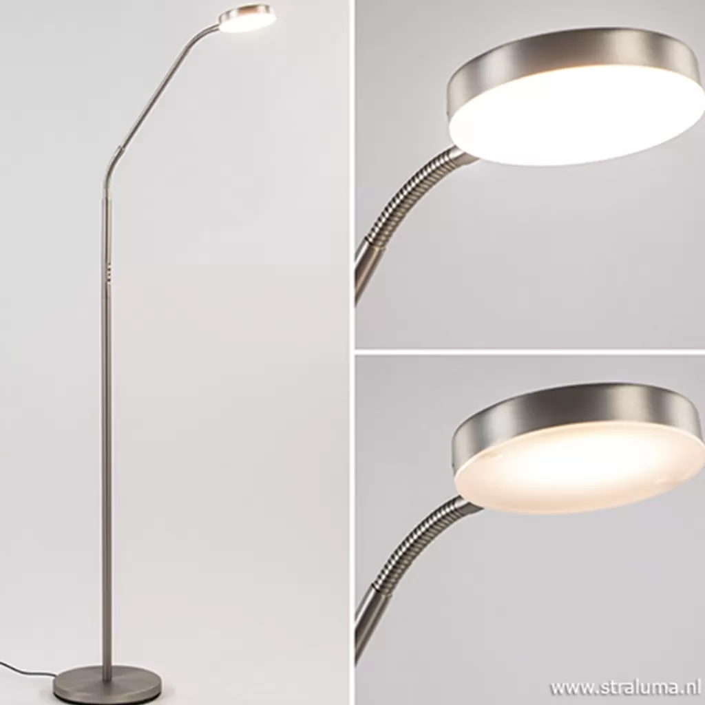 Stalen lees/vloerlamp LED dim to warm>Straluma Online