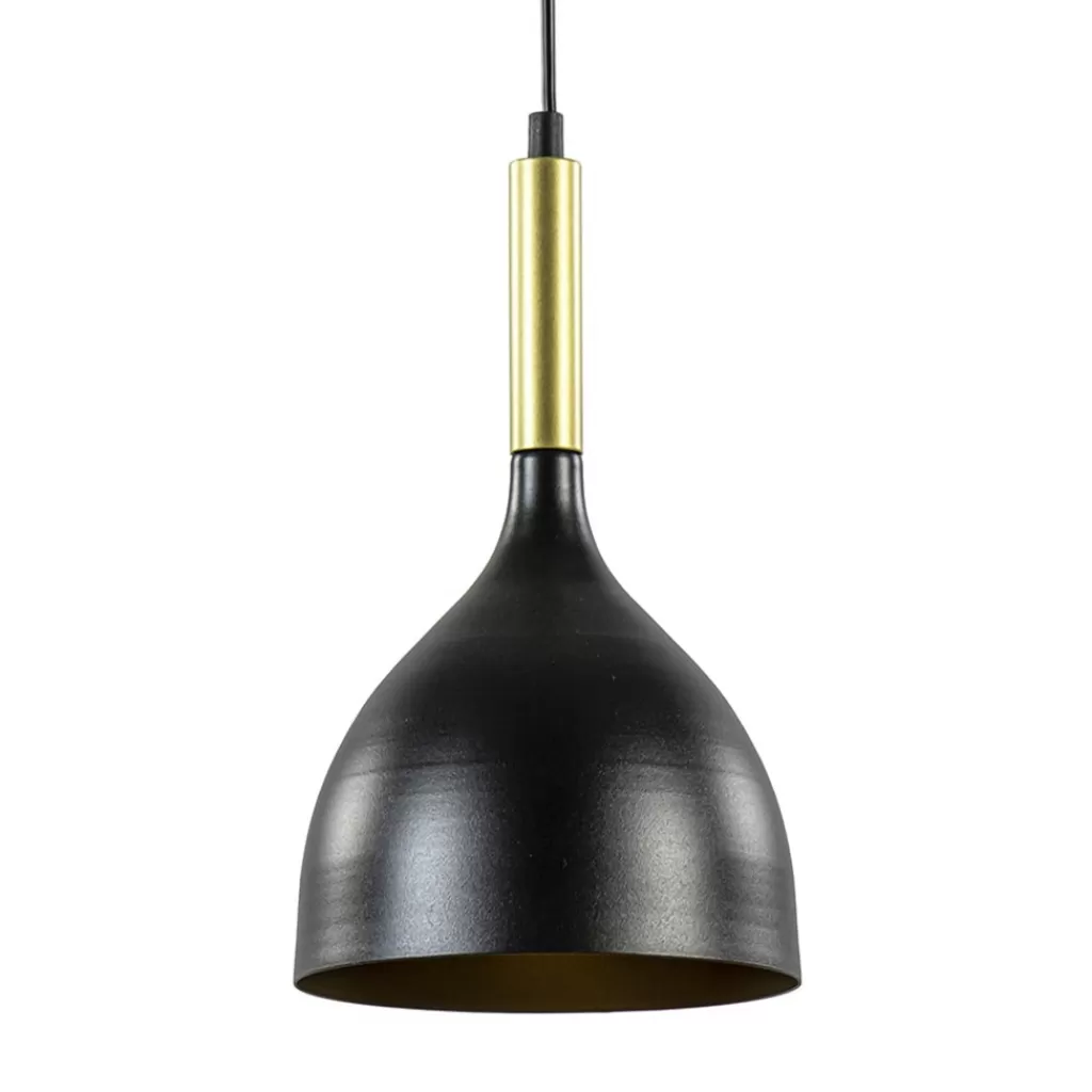 Stijlvolle kleine hanglamp zwart met goud>Straluma Discount