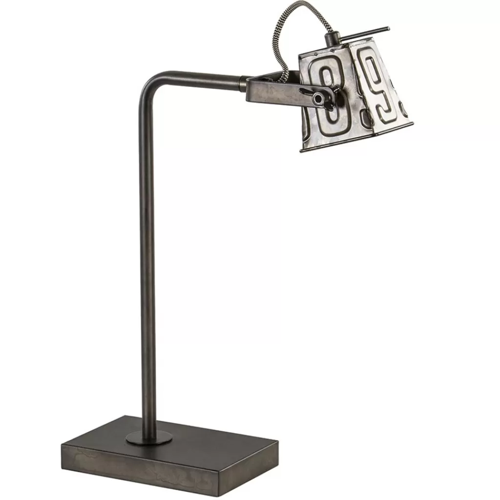 Stoere industriele tafel/bureaulamp black steel>Straluma Cheap