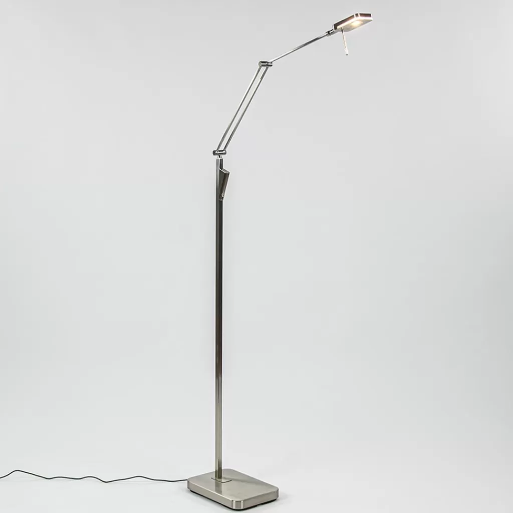 Strak klassieke leeslamp nikkel met dimbaar LED>Straluma Online