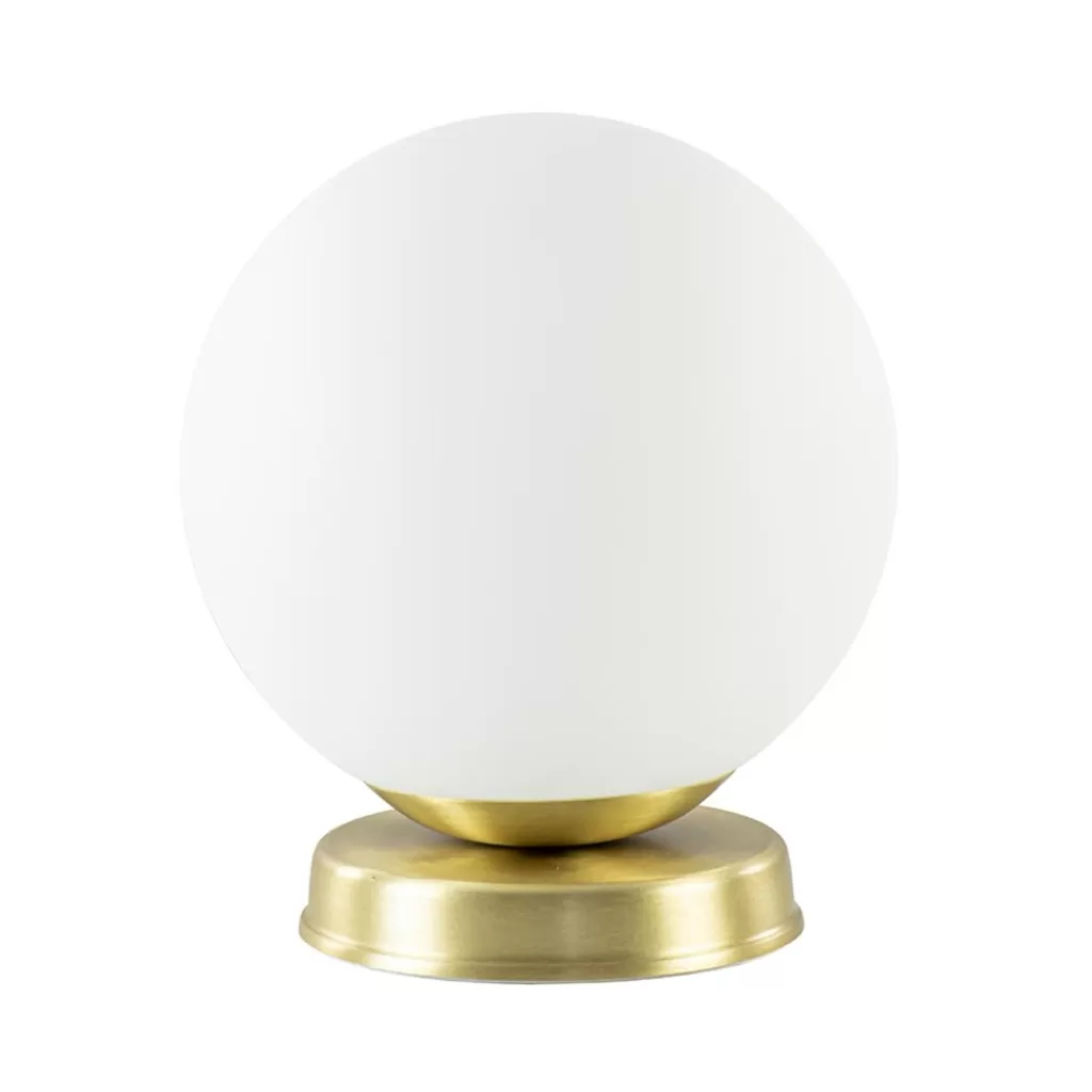 Strak klassieke tafellamp witte glazen bol met goud>Straluma Flash Sale