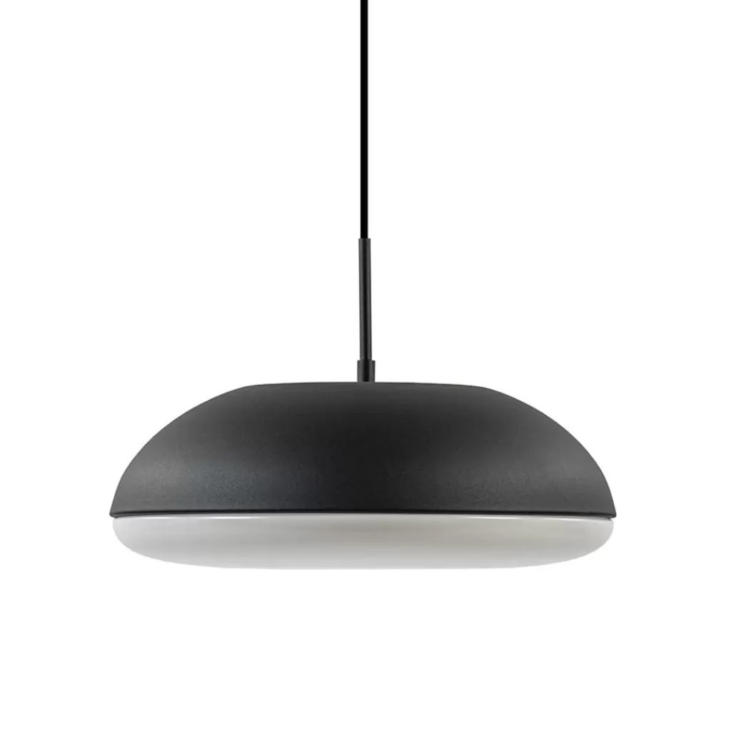 Strakke ronde hanglamp koepel mat zwart 38 cm>Straluma Outlet