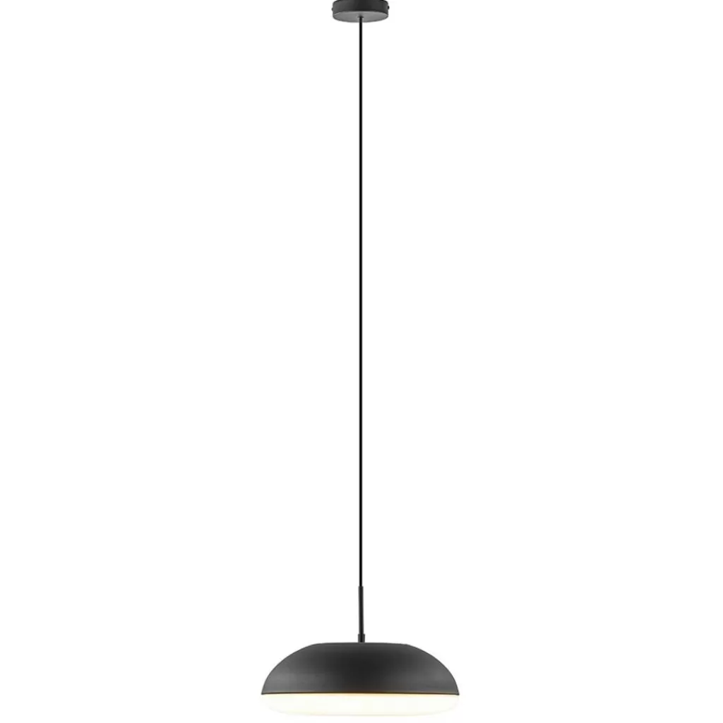 Strakke ronde hanglamp koepel mat zwart 38 cm>Straluma Outlet