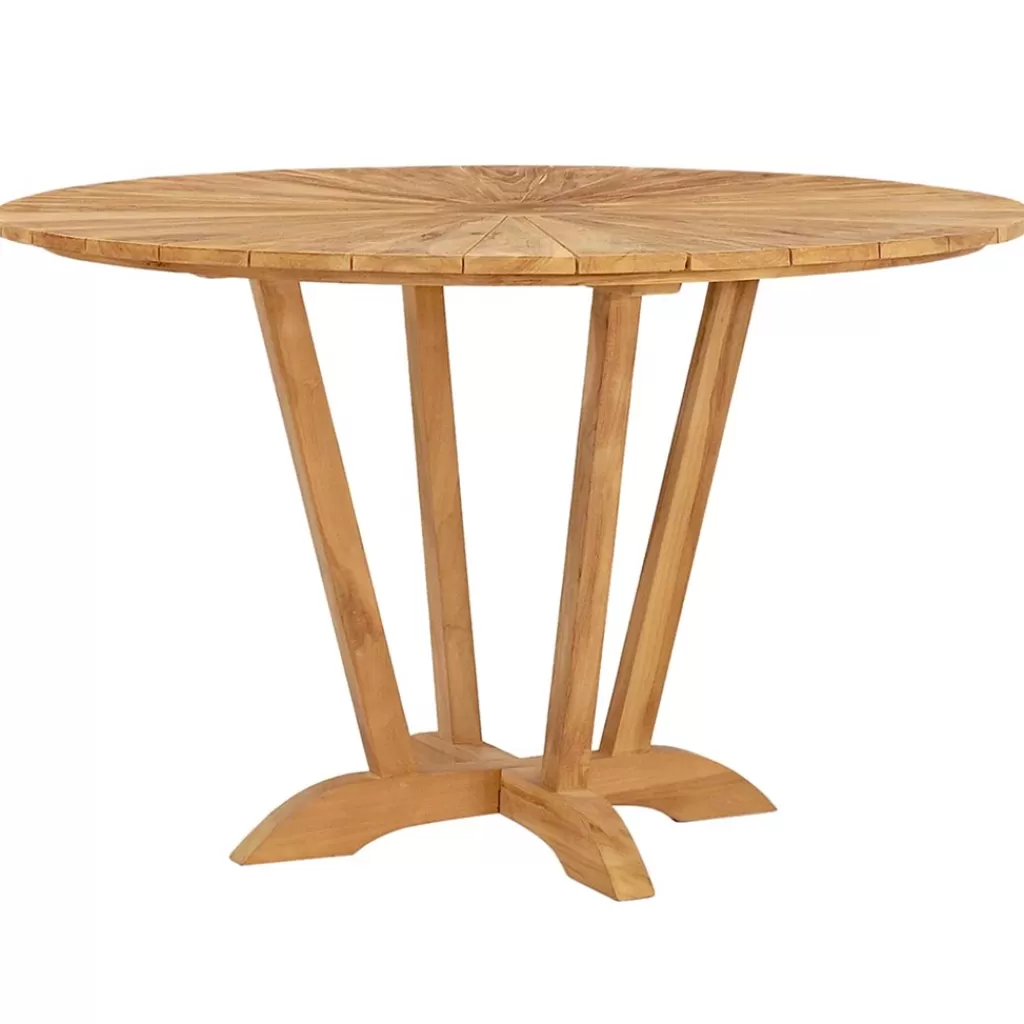 Teak houten buitentafel rond 130 cm>Straluma Online