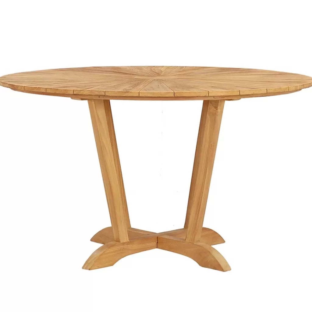 Teak houten buitentafel rond 130 cm>Straluma Online