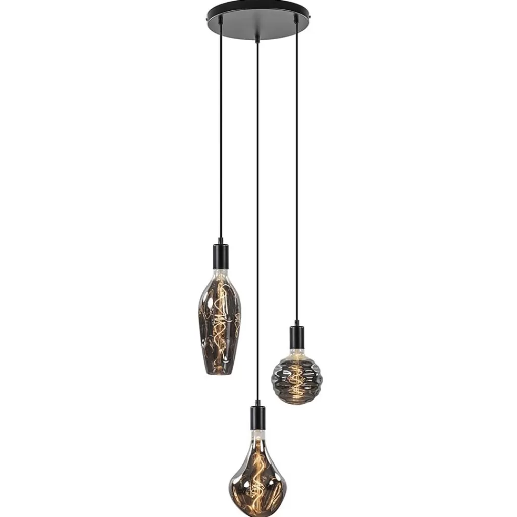 Trendy 3-lichts hanglamp mat zwart exclusief lichtbron>Straluma Best Sale