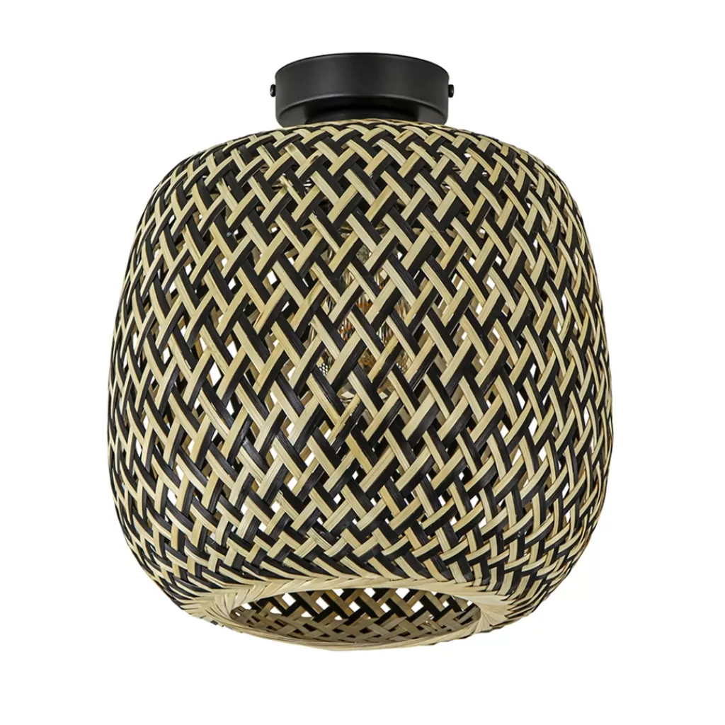 Trendy plafondlamp bamboe naturel/zwart>Straluma Shop