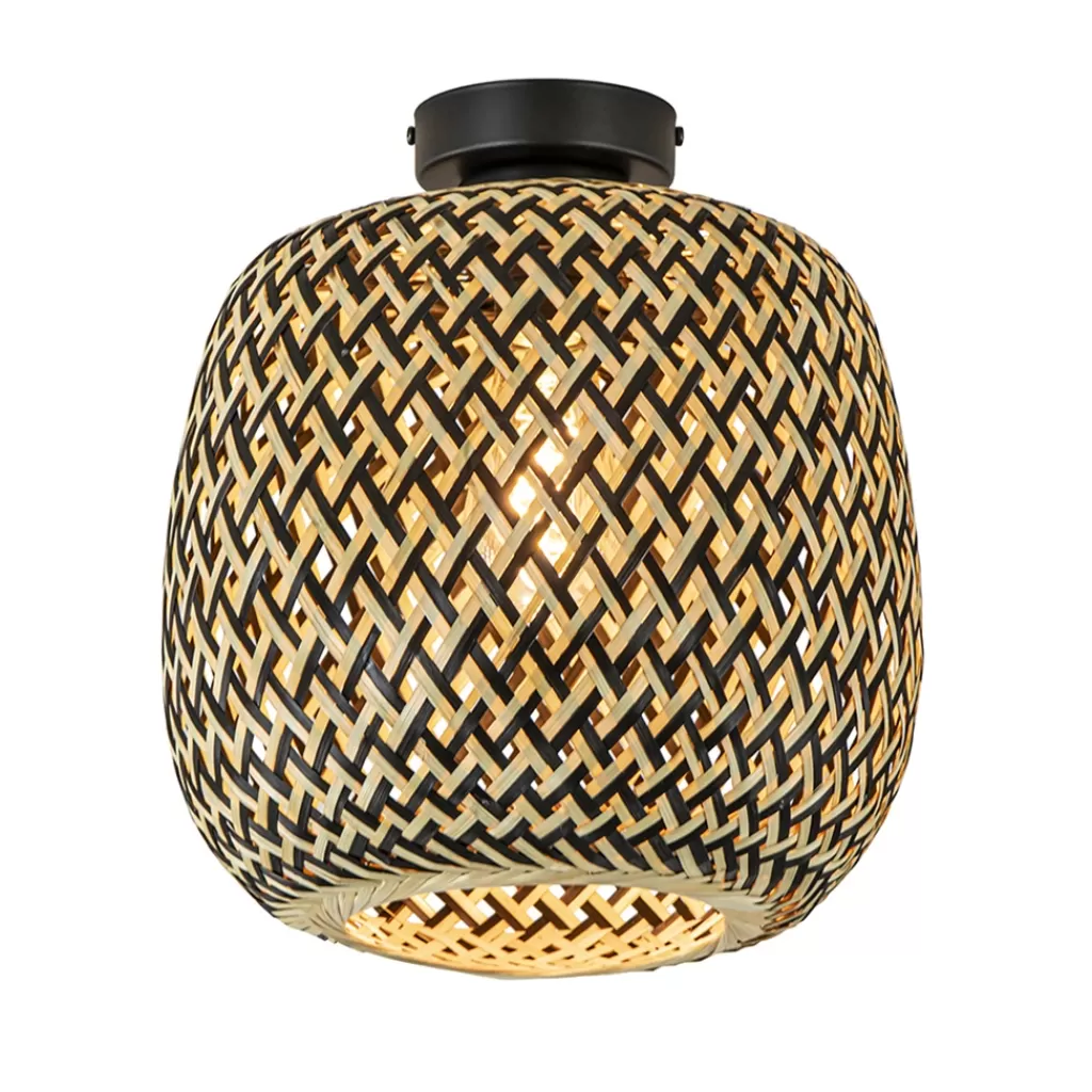 Trendy plafondlamp bamboe naturel/zwart>Straluma Shop