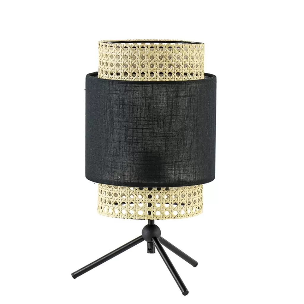 Trendy tafellamp driepoot zwart met webbing>Straluma Outlet