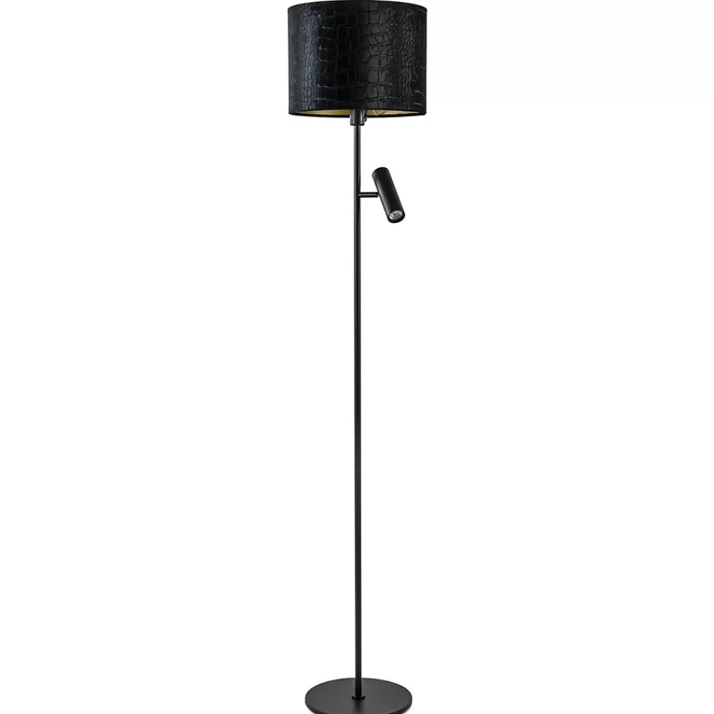 Trendy vloerlamp met kap zwart met goud>Straluma Fashion