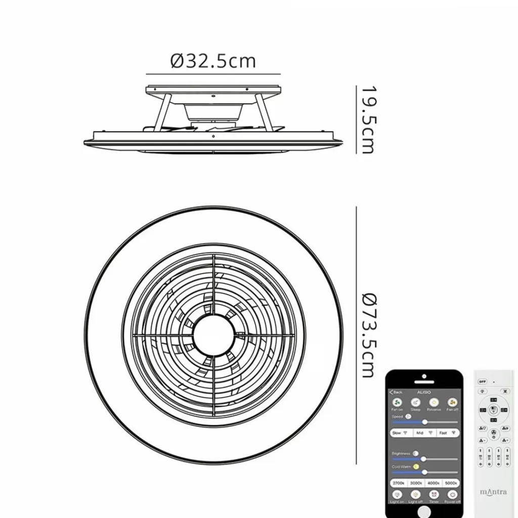 Ventilator Alisio XL zwart afst.bed./app>Straluma Best