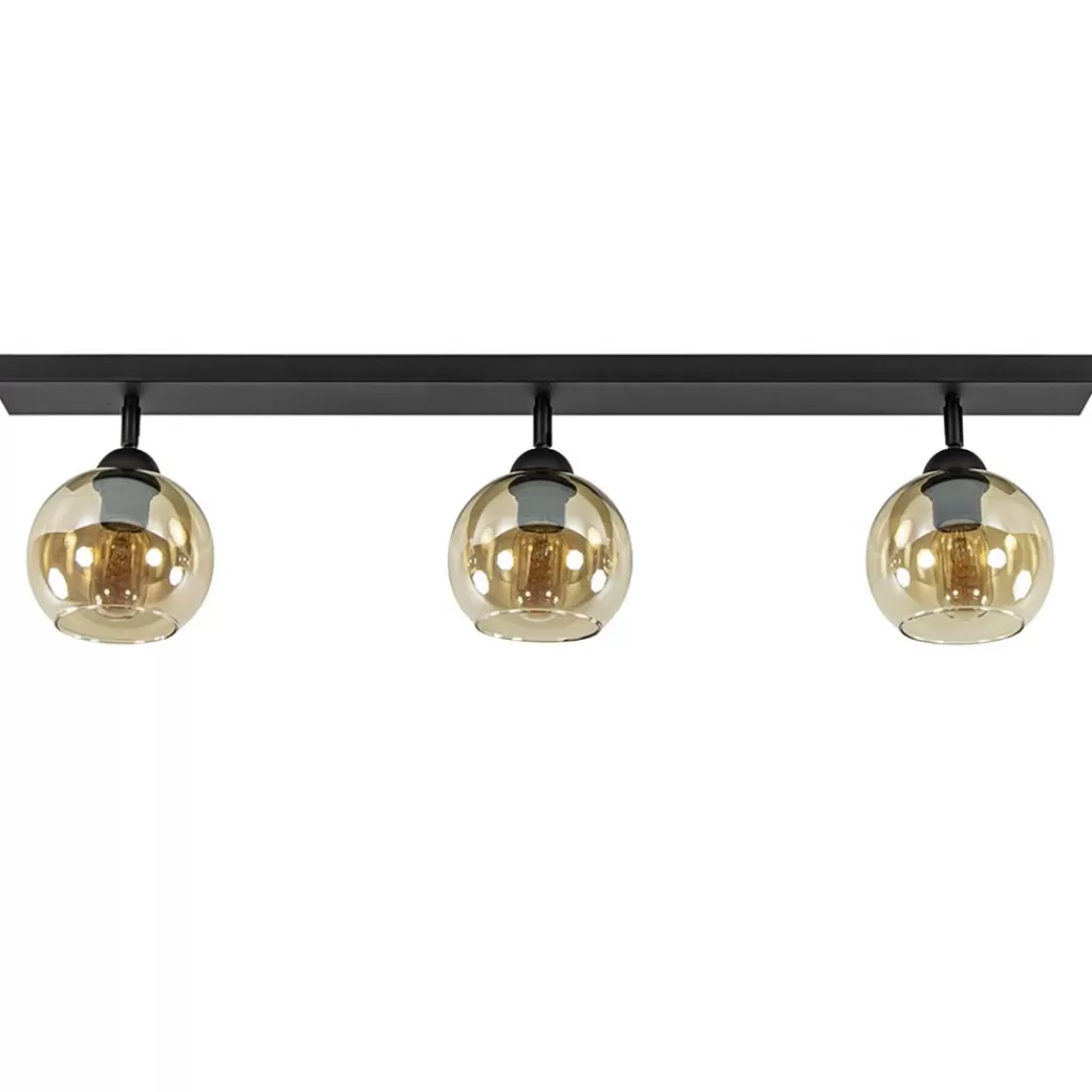 Verstelbare 3-lichts plafondlamp met amber glas>Straluma Outlet