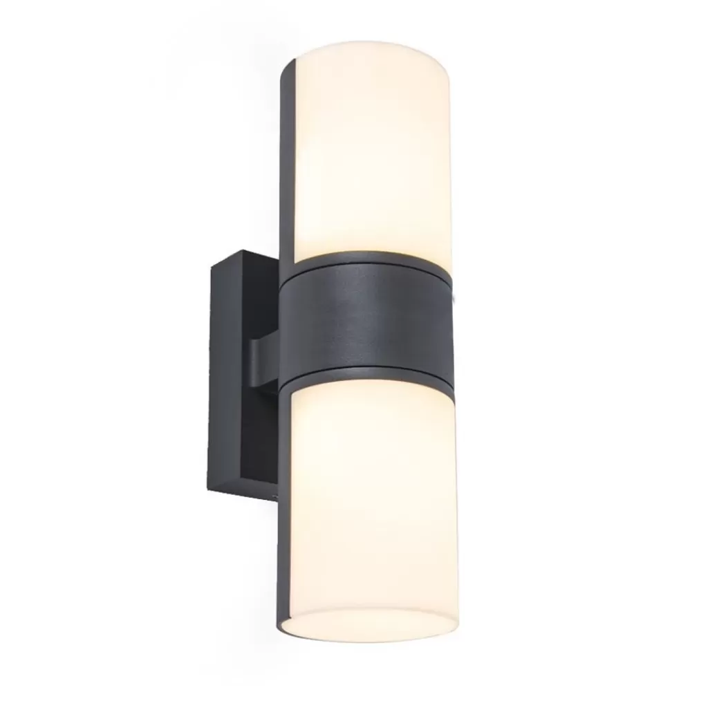 Verstelbare LED buitenlamp 2-lichts cilinder donker grijs>Straluma Fashion