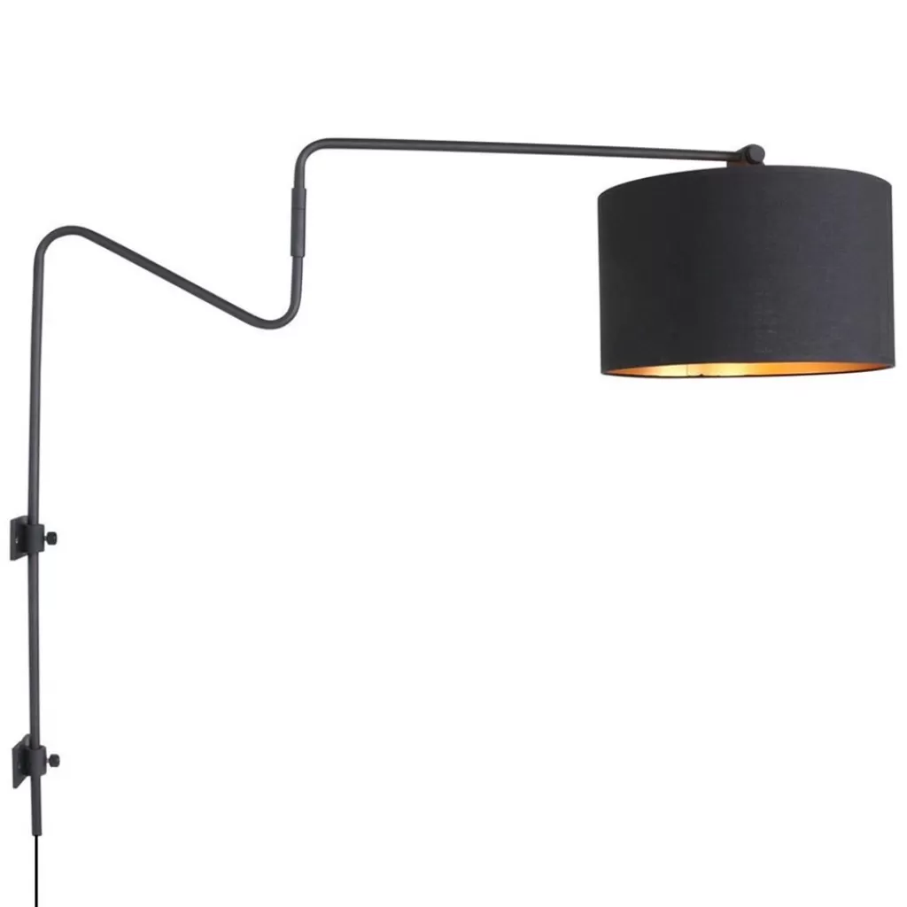 Verstelbare wandlamp met zwart/gouden kap>Straluma Sale