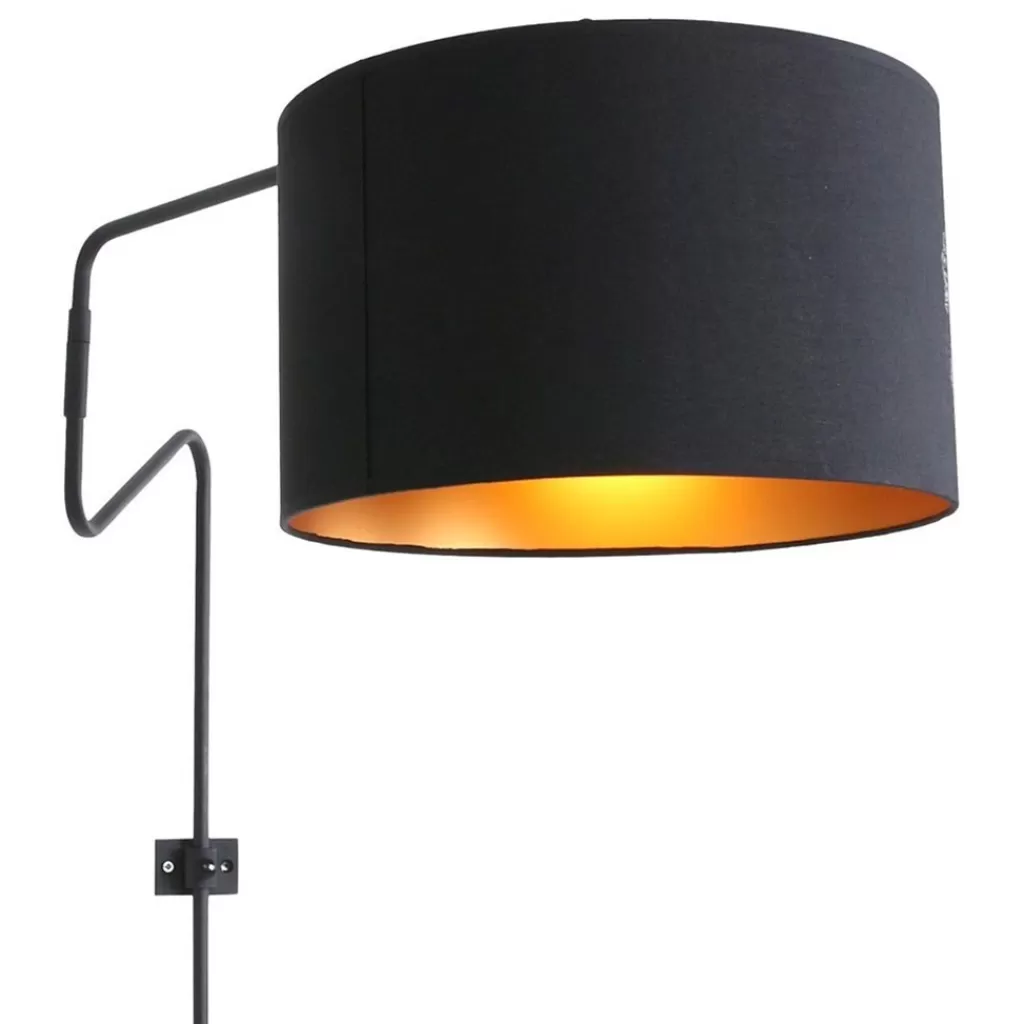 Verstelbare wandlamp met zwart/gouden kap>Straluma Sale