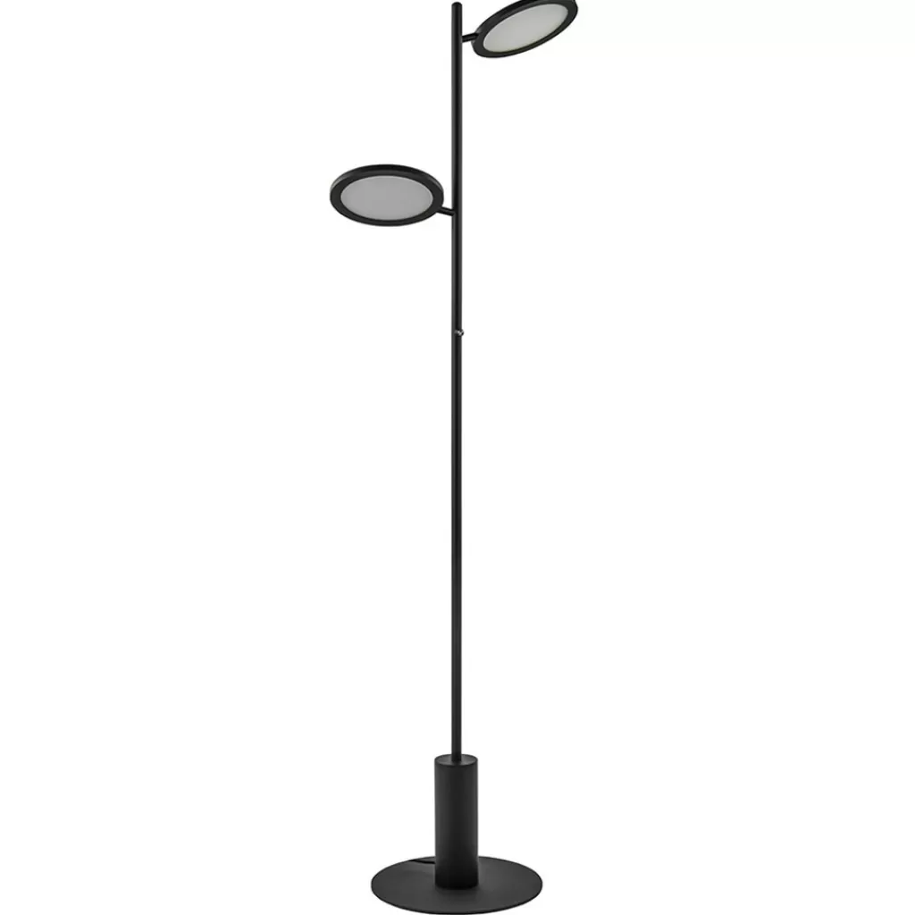 Vloerlamp 2-lichts zwart inclusief 3-standen dimbaar LED>Straluma Store