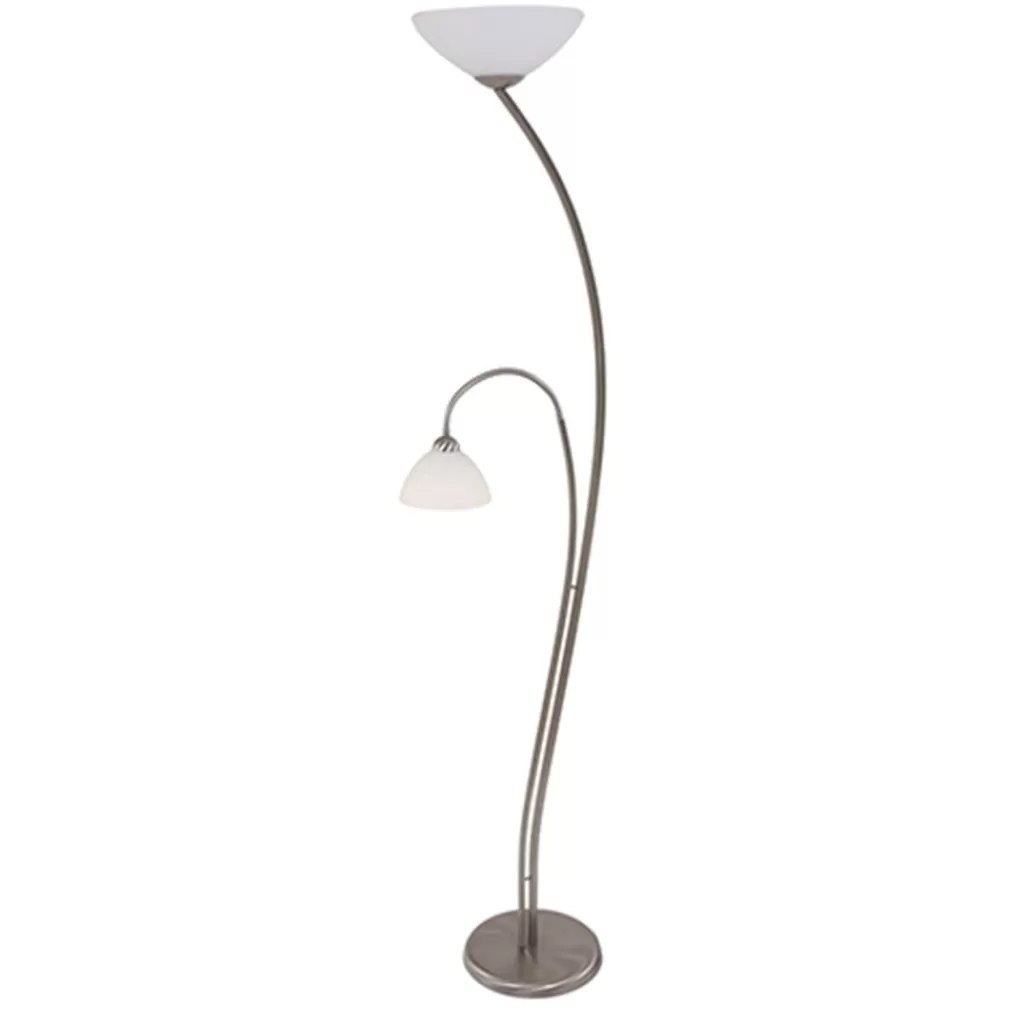 Vloerlamp Capri staal/glas met leeslamp>Straluma Hot