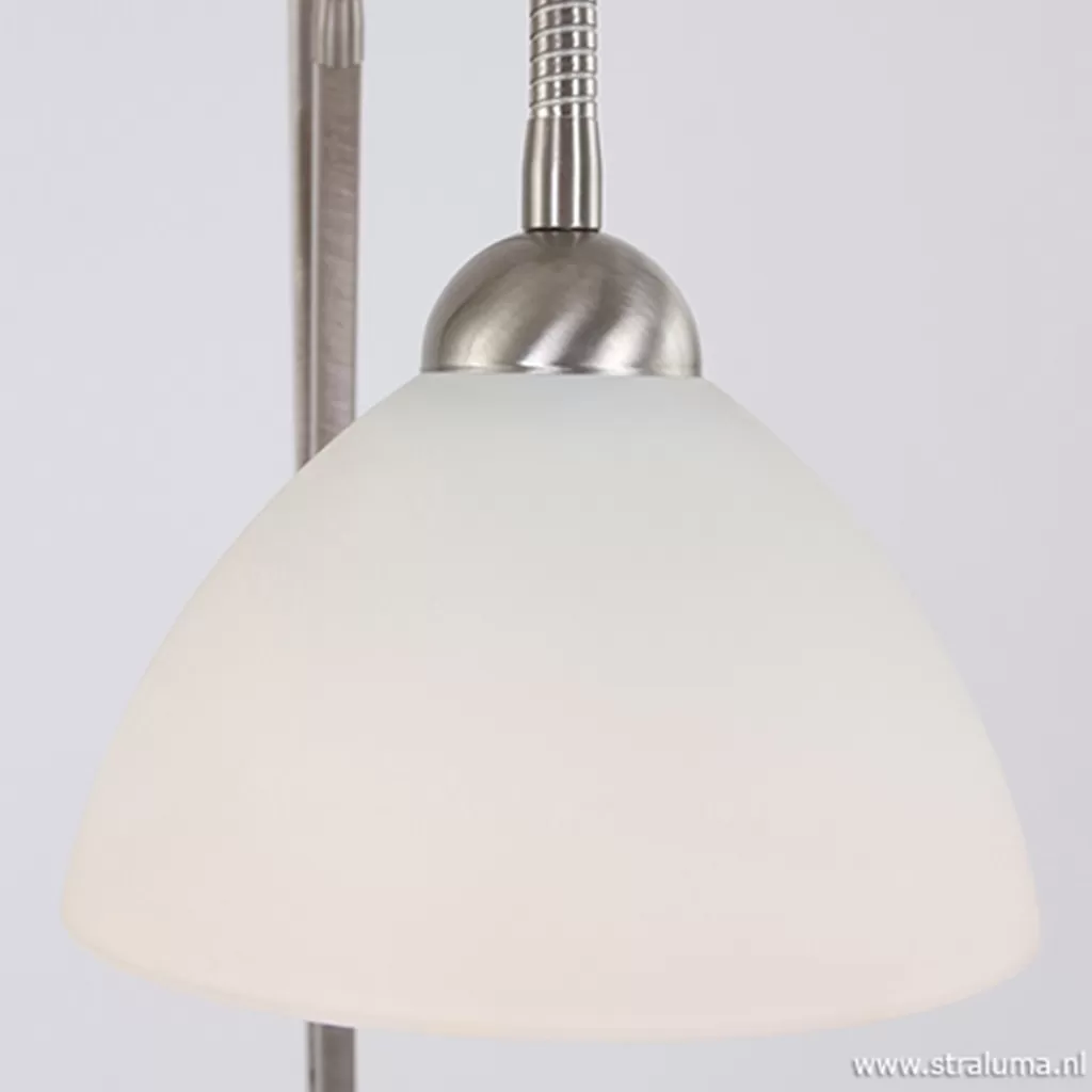 Vloerlamp Capri staal/glas met leeslamp>Straluma Hot