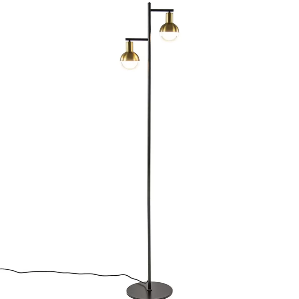 Vloerlamp Drop 2 zwart/matgoud>Straluma New