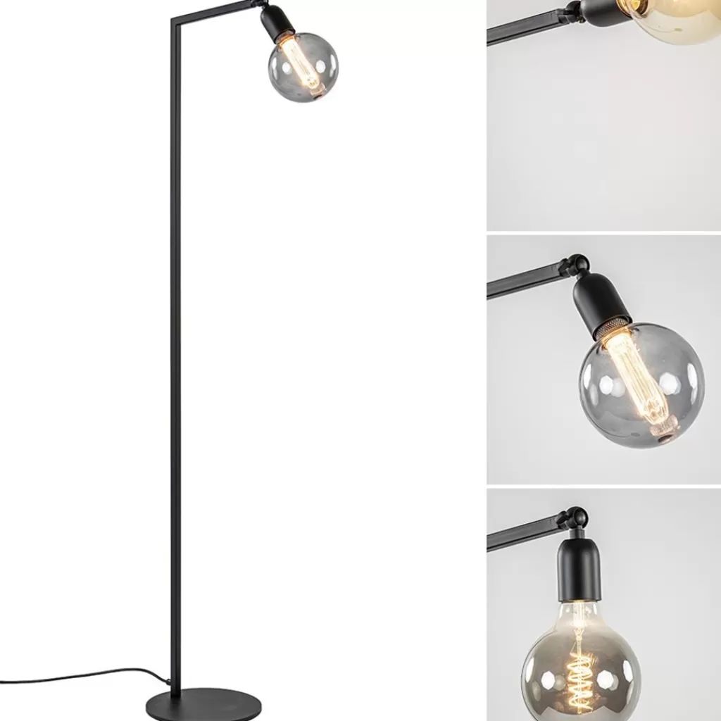 Vloerlamp Tube zwart basic met verstelbare pendel>Straluma Outlet