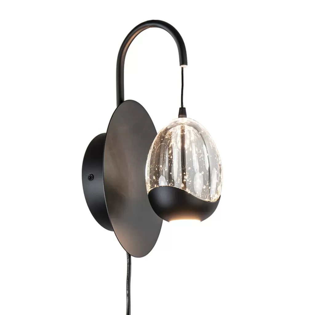 Wandlamp Black Egg zwart/helder glas>Straluma Shop