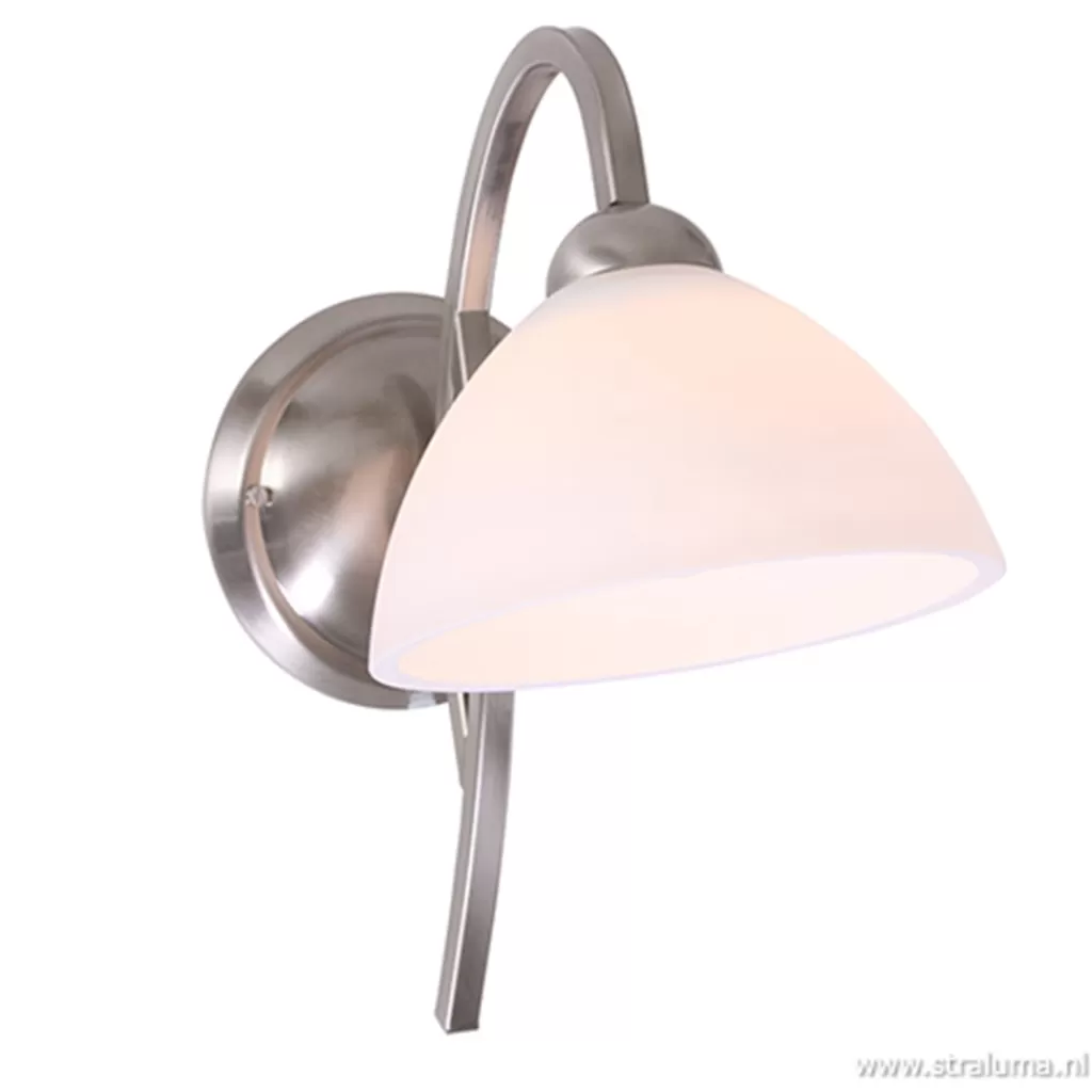 Wandlamp Capri staal/glas slaapkamer>Straluma Best