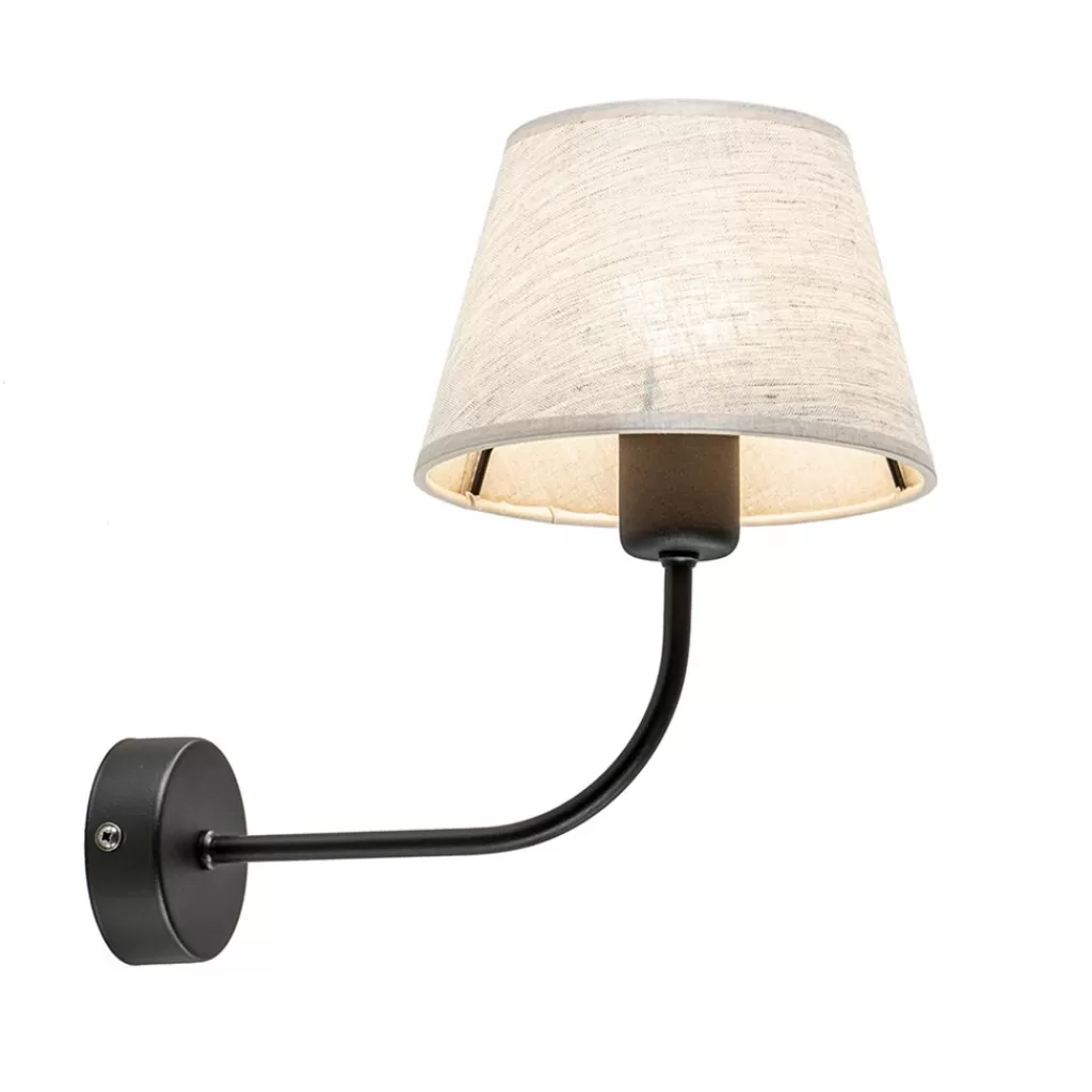 Wandlamp Chicago zwart/zandkleur kap>Straluma Flash Sale