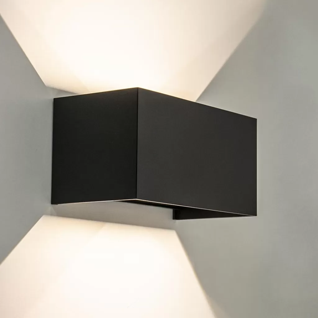 Wandlamp Davos 20cm zwart IP54 2700k>Straluma Outlet