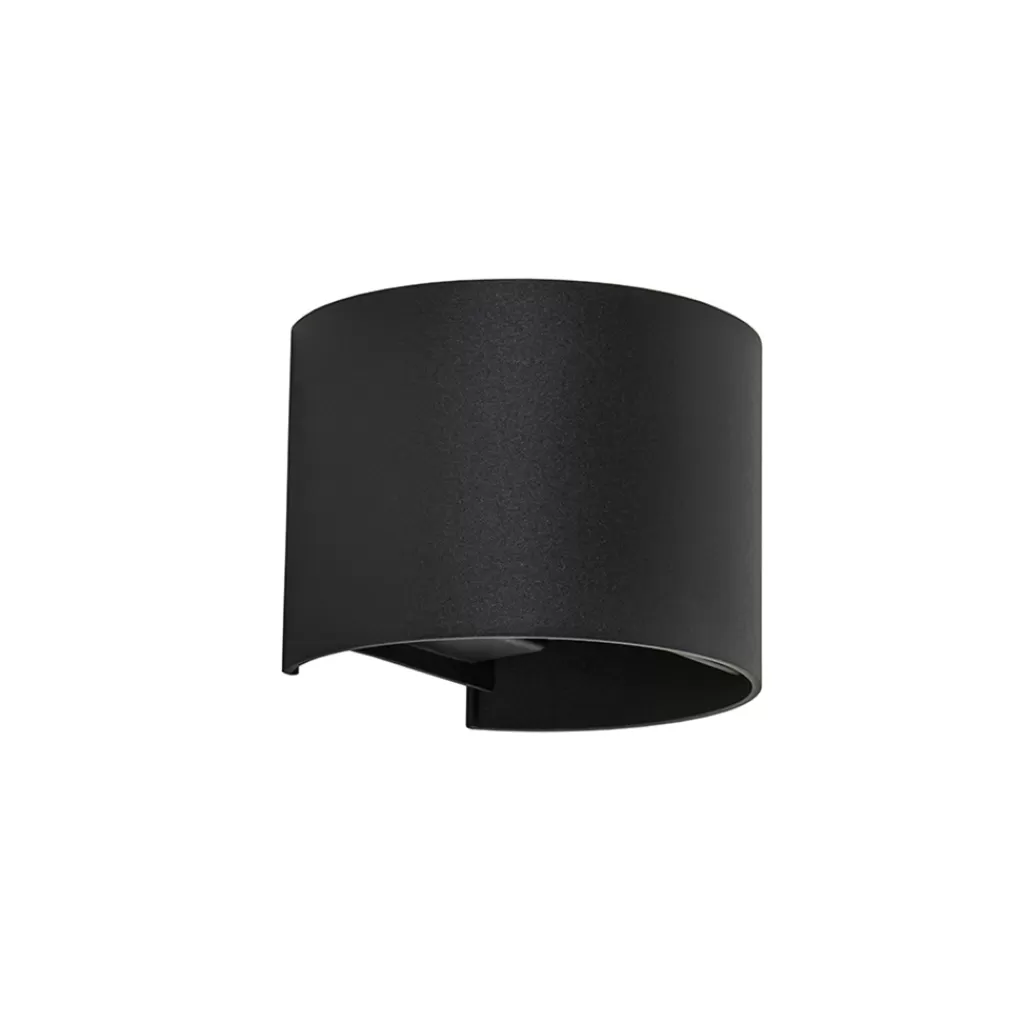 Wandlamp Davos afgerond zwart IP54 2700k>Straluma Online