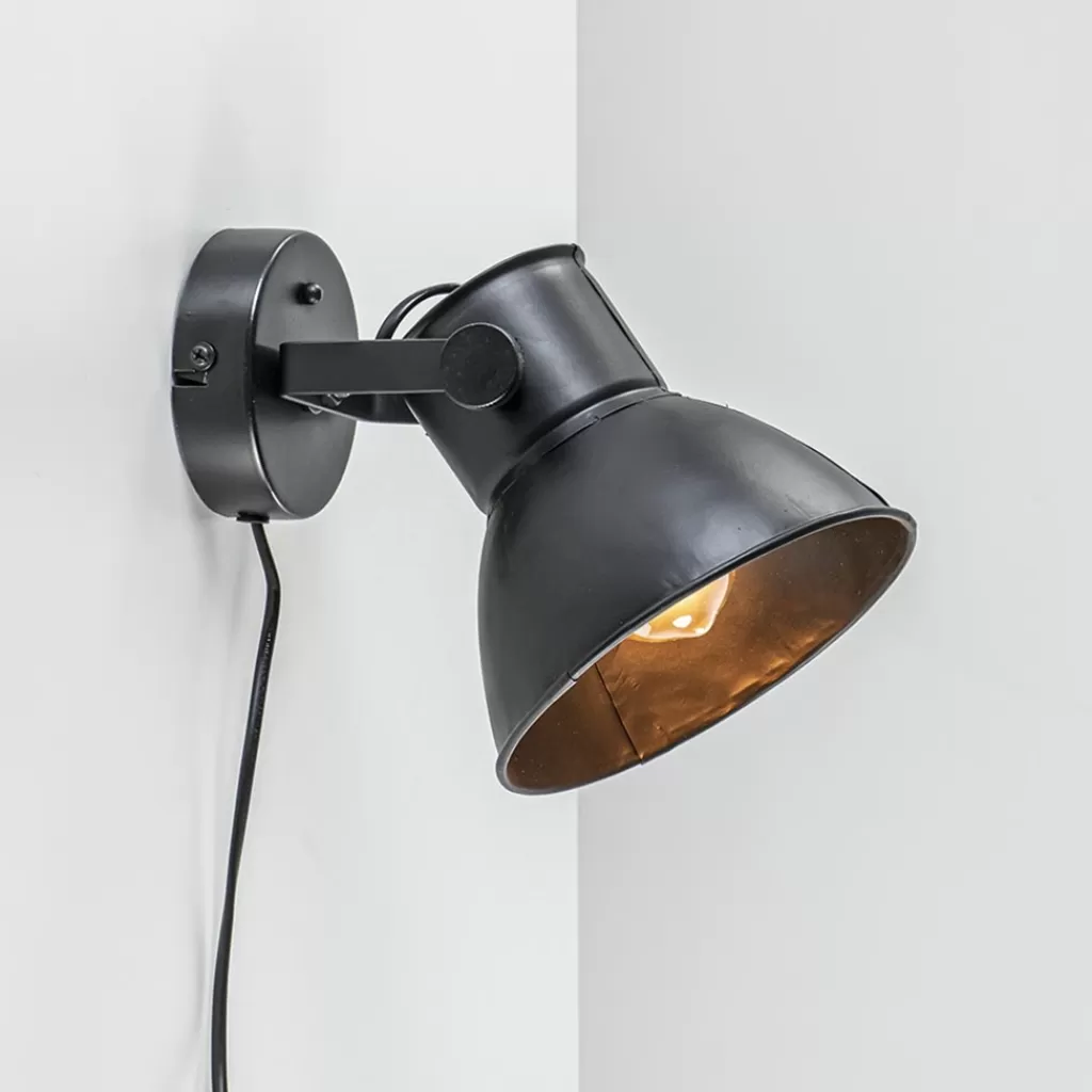 Wandlamp Eliano zwart industrieel>Straluma Cheap