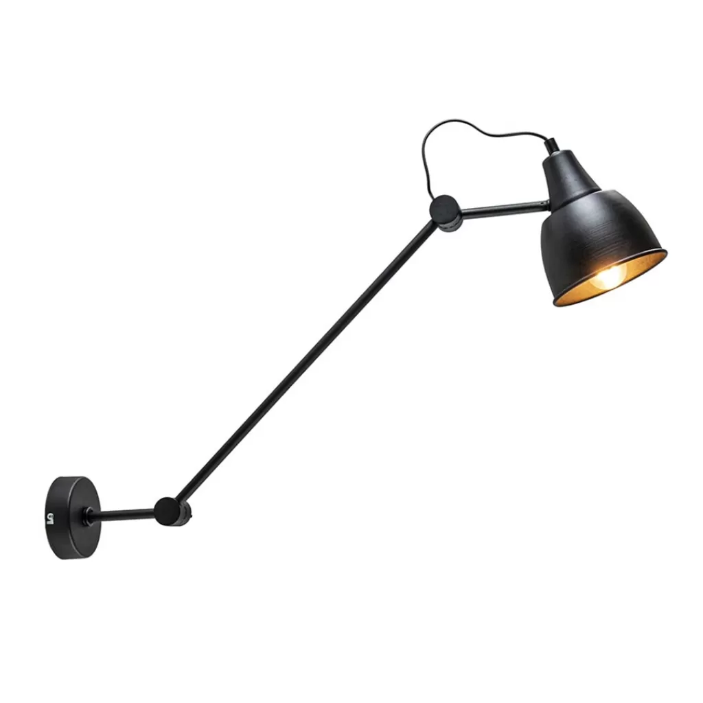 Wandlamp industrieel verstelbare arm zwart>Straluma New