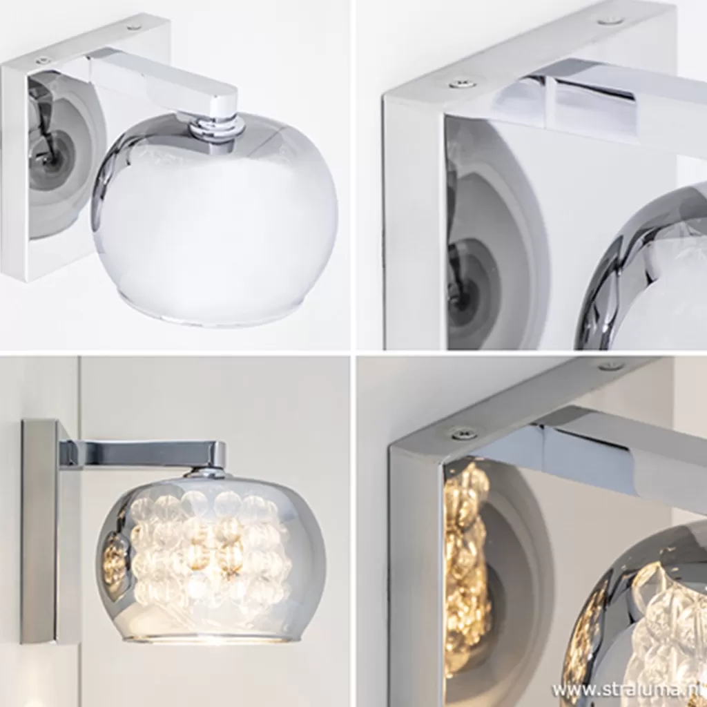 Wandlamp Pearl glas/chroom>Straluma Clearance