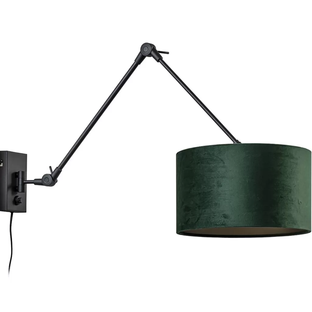 Wandlamp Prestige Chic zwart/kap groen>Straluma Outlet