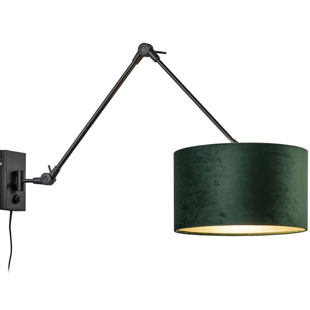 Wandlamp Prestige Chic zwart/kap groen>Straluma Outlet