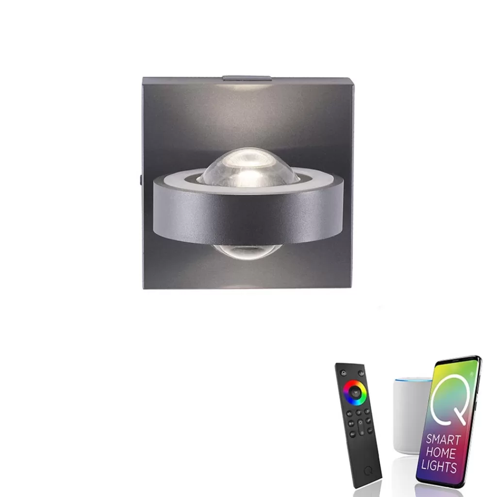 Wandlamp Q-Mia smart antraciet rgbw>Straluma Outlet