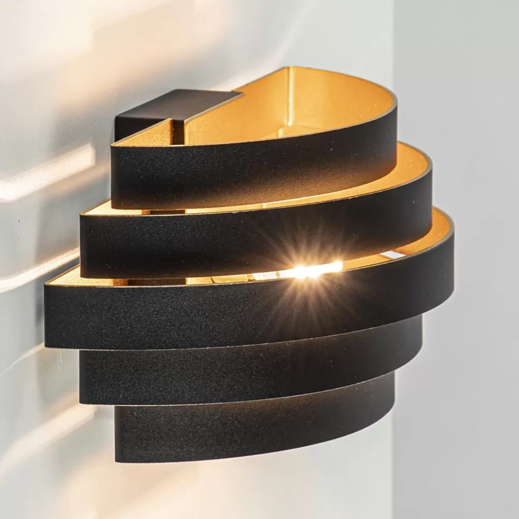 Wandlamp Scudo zwart/goud 25cm>Straluma Store