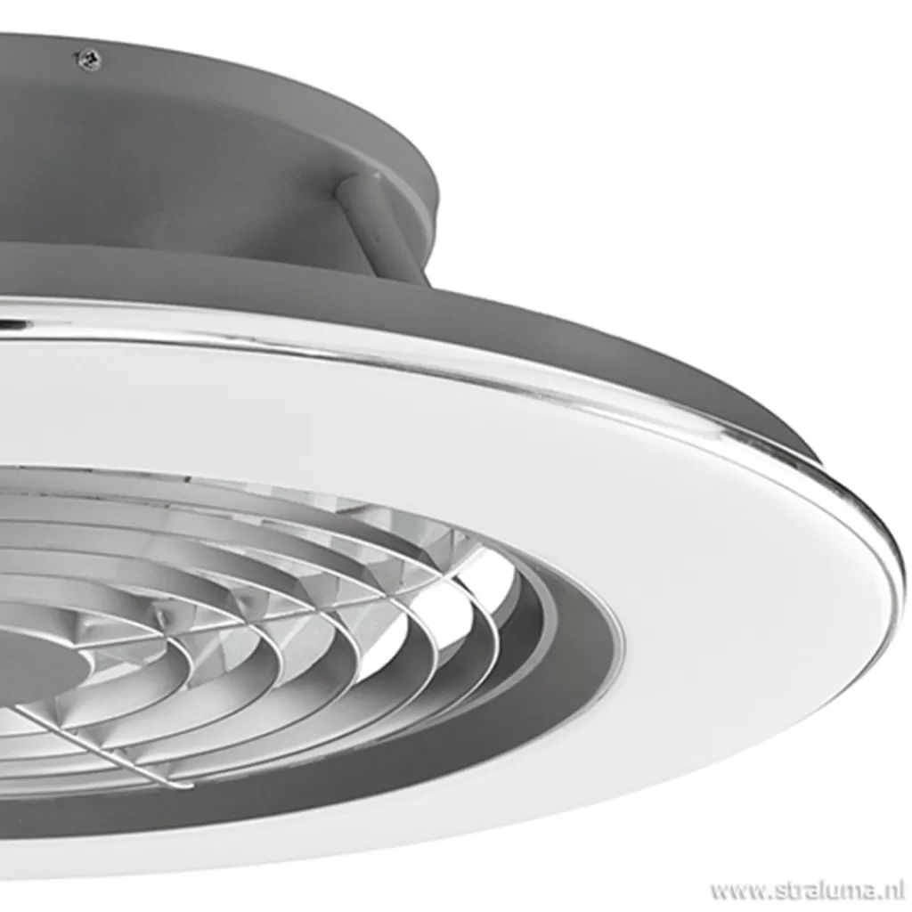 Zilveren ventilator met LED en bluetooth>Straluma Store