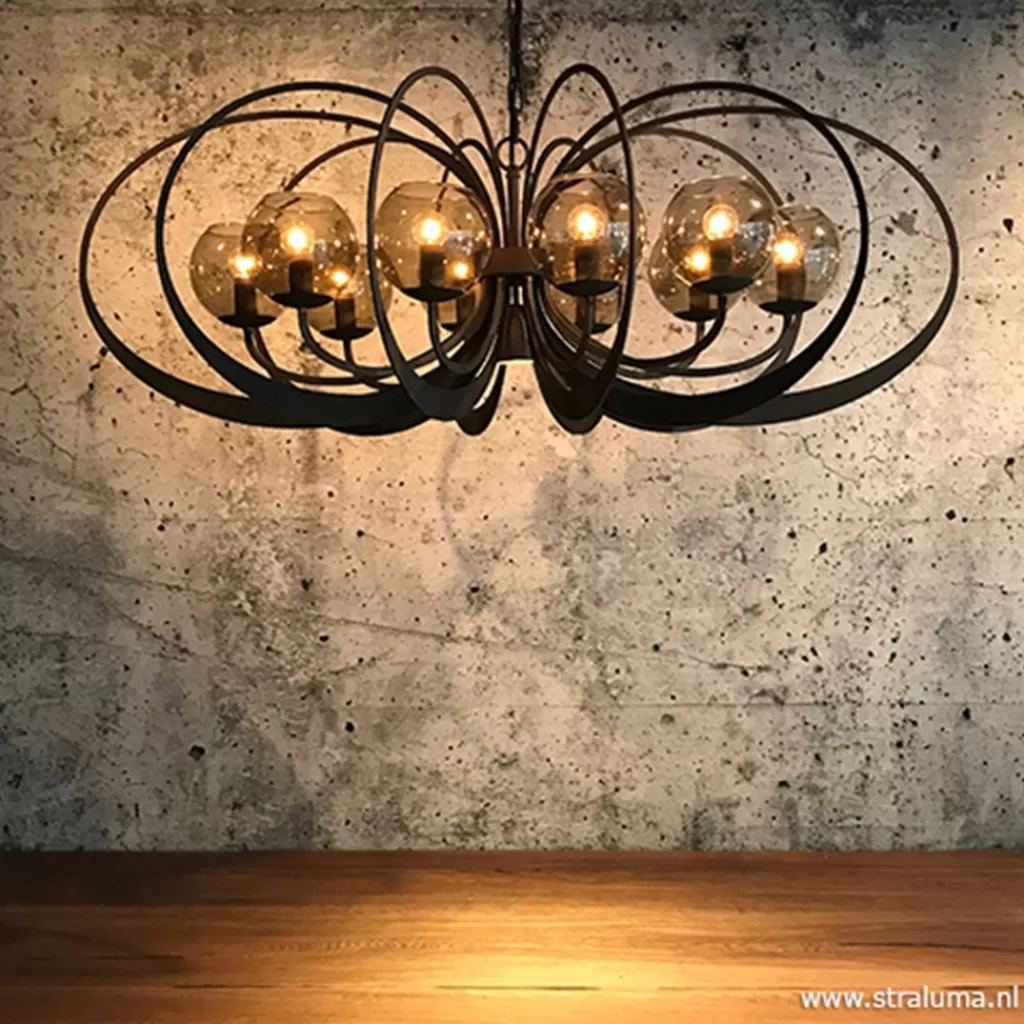 Zwart metalen hanglamp met smoke glas>Straluma Flash Sale