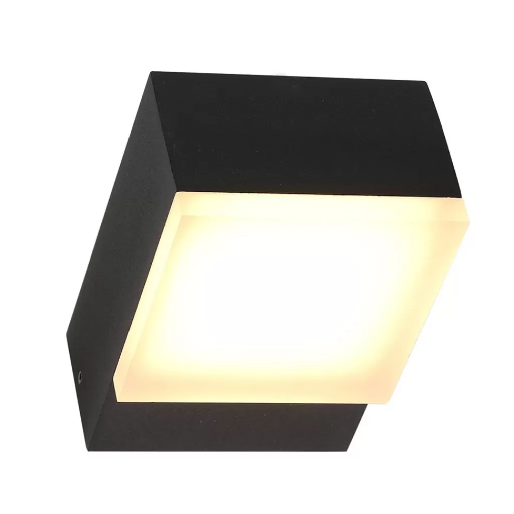 Zwarte buitenlamp wand inclusief LED>Straluma Online