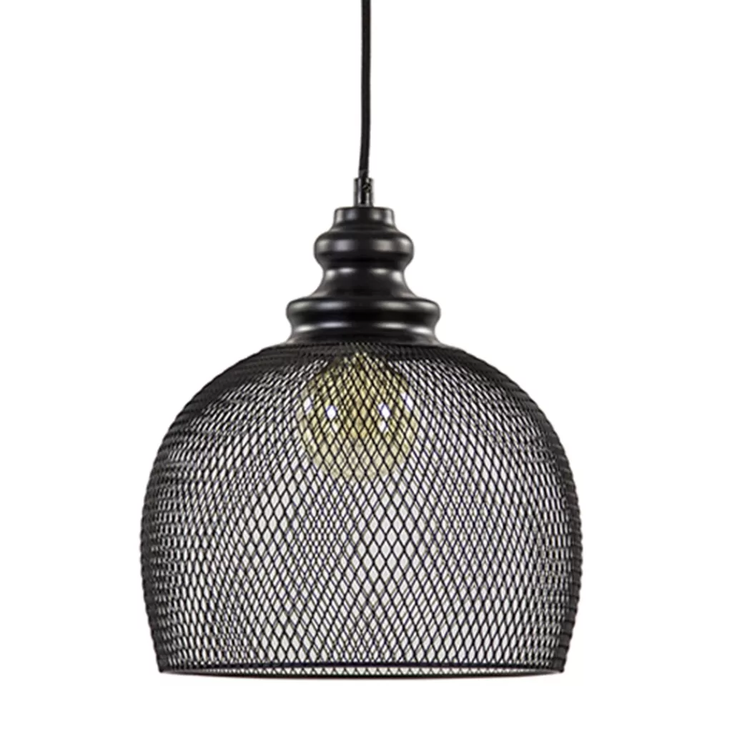 Zwarte hanglamp Karla met gaas>Straluma Discount