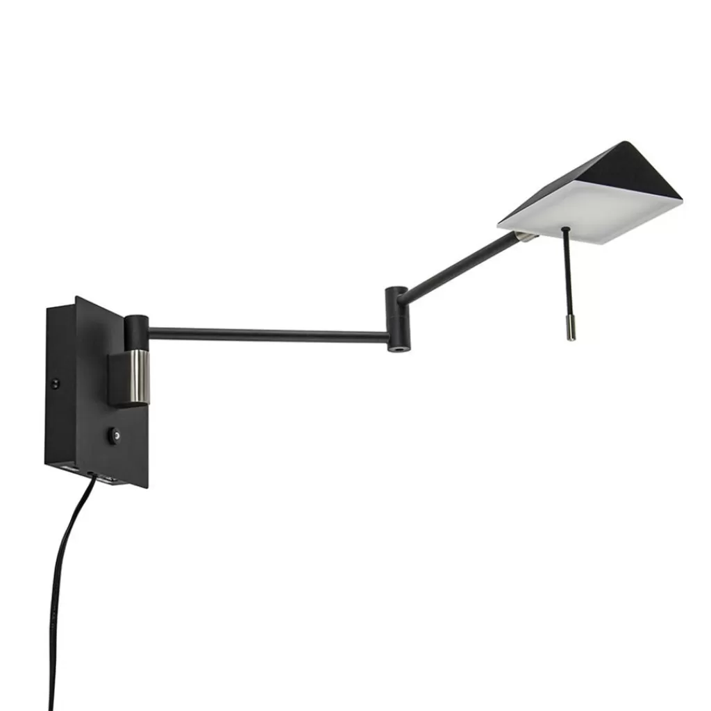 Zwarte wandlamp inclusief dimbaar LED en verstelbare arm>Straluma Shop